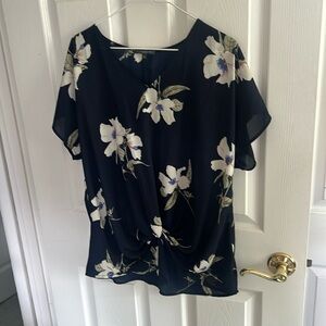 Blue floral blouse